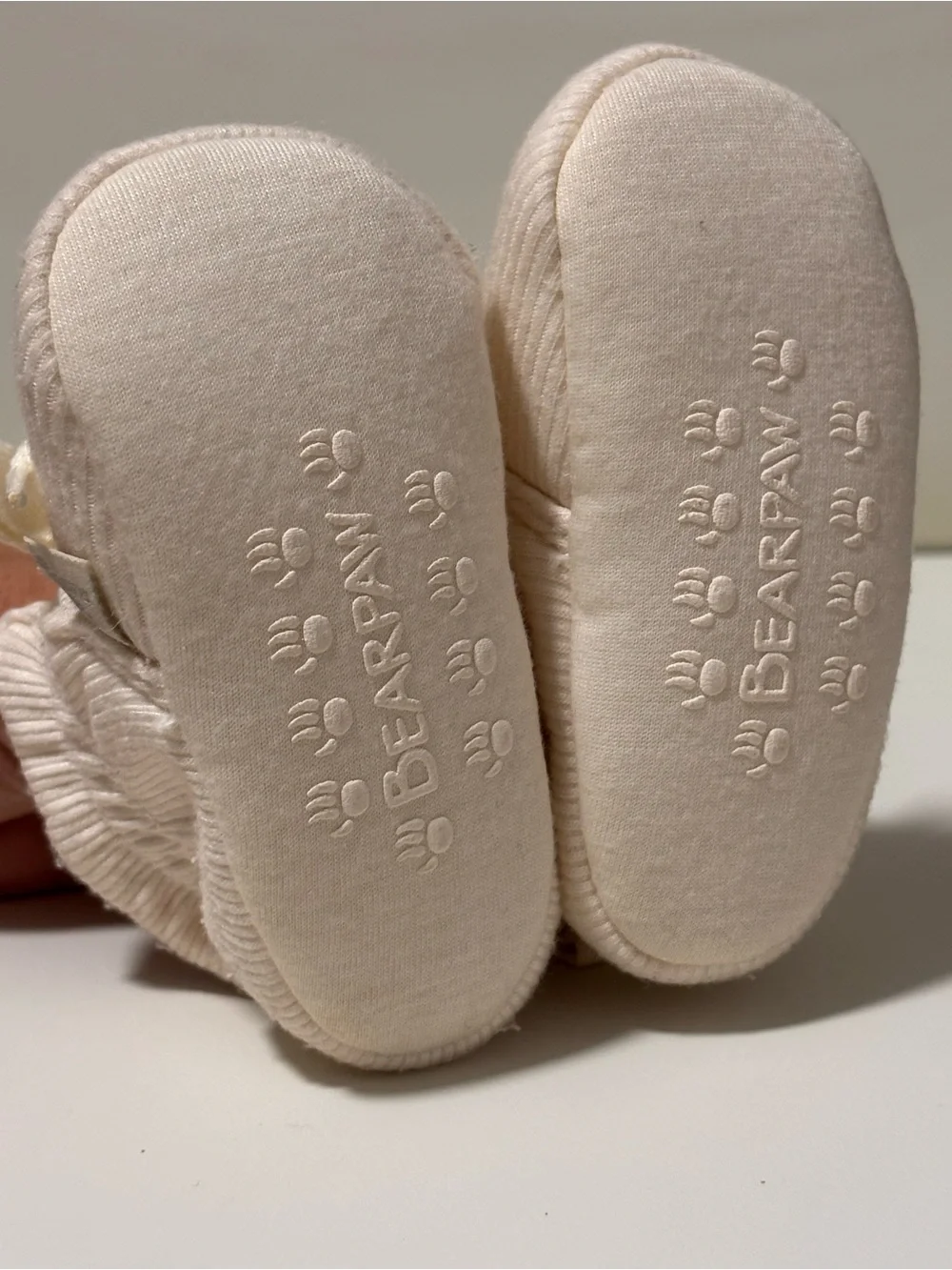 Baby Cream Knit Booties with Bows – Worn Once